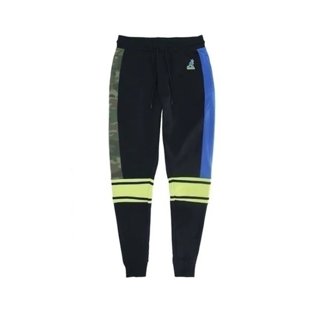 Kangol Original Joggers Born British Sweatpants Men's MEDIUM Black Blue Camo NWT